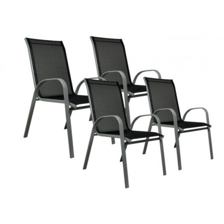 4 x zahradní stohovatelná židle s kovovým rámem