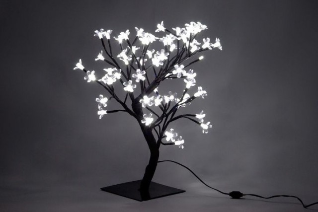 Dekorativní osvětlení do bytu i na zahradu - strom s květy 45 cm
