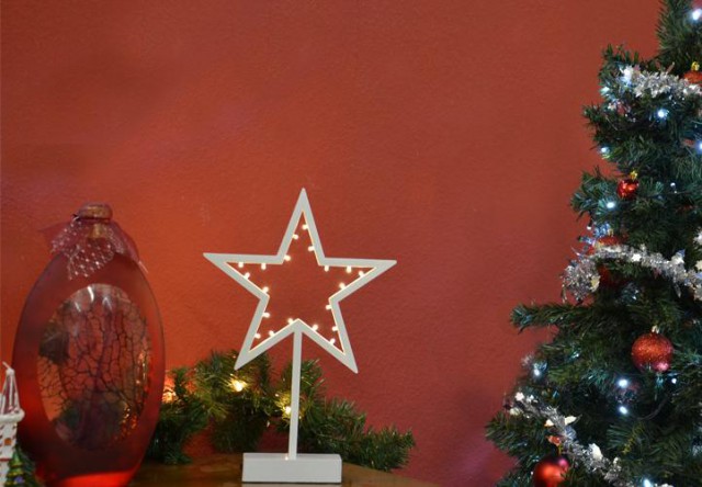 Vánoční výzdoba na okno - svítící hvězda na baterie 38 cm