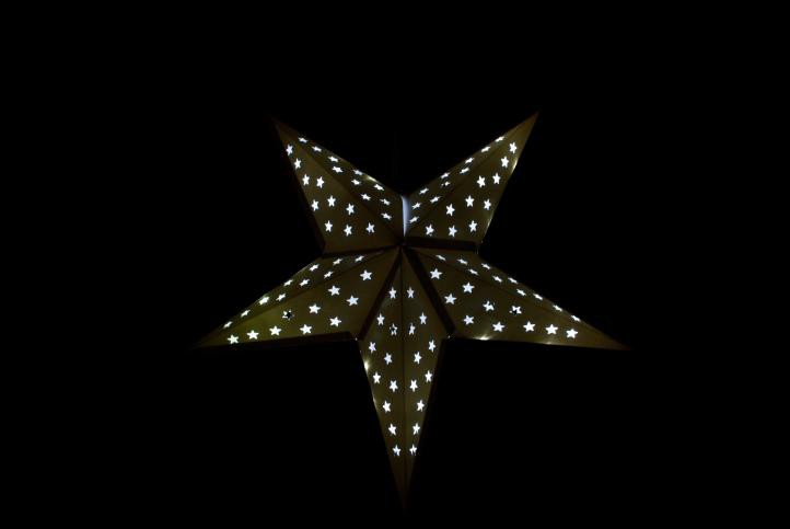 Vánoční dekorace - hvězda s časovačem 60 cm - 10 LED, bílá
