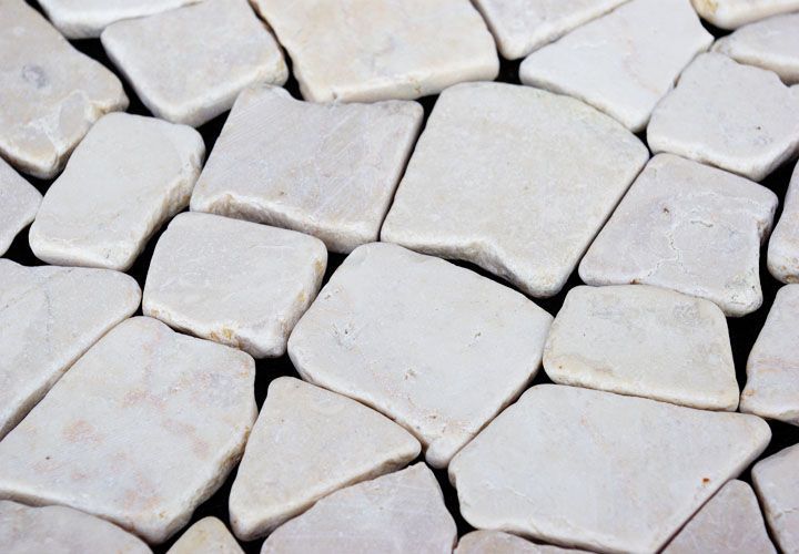 Obklad / dlažba, mozaika z přírodního kamene bílá, 1 m2