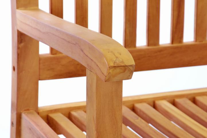 Dřevěná venkovní lavice pro 3 osoby, 180 cm, týkové dřevo