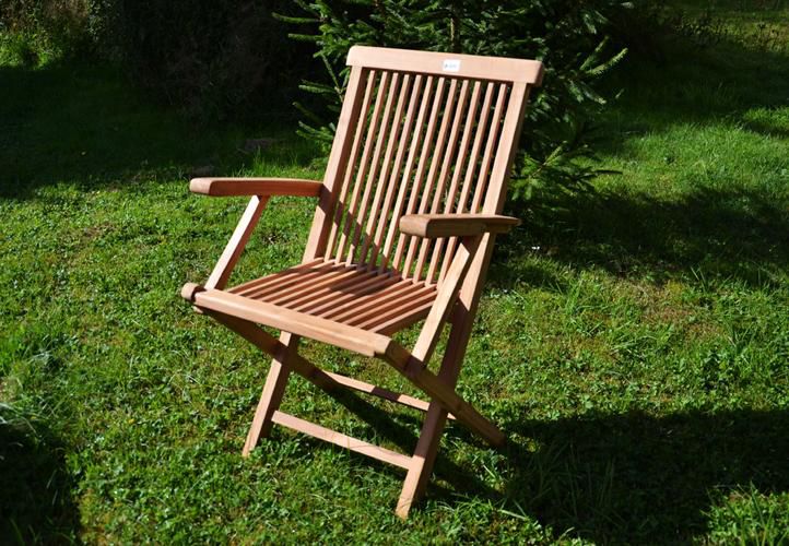 4 ks masivní zahradní židle z týkového dřeva, skládací