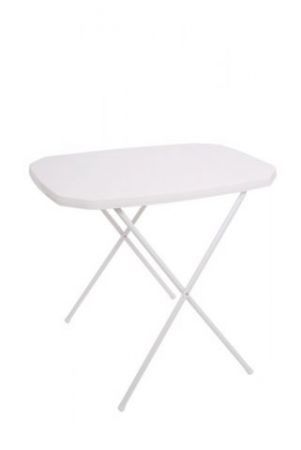 Skládací kempinkový stolek kov / plast, bílý