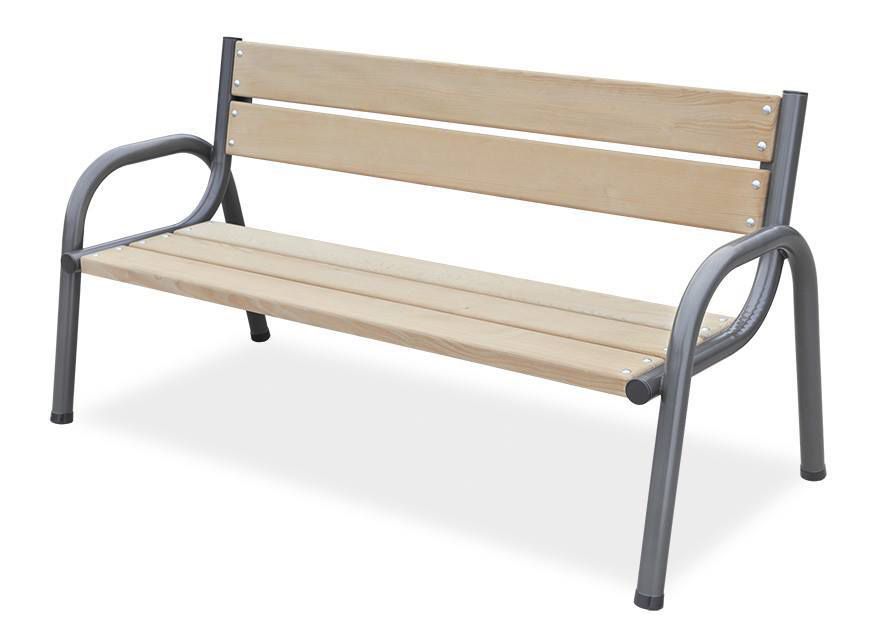Masivní zahradní / parková lavice 170 cm, kov / dřevo