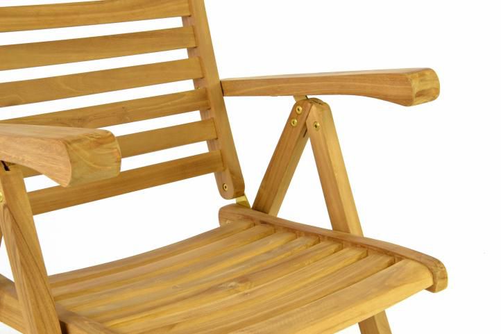 Zahradní židle s polohovatelným opěradlem, masivní teakové dřevo