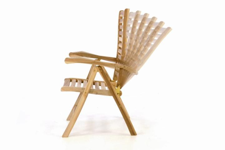 Polohovací masivní židle z týkového dřeva