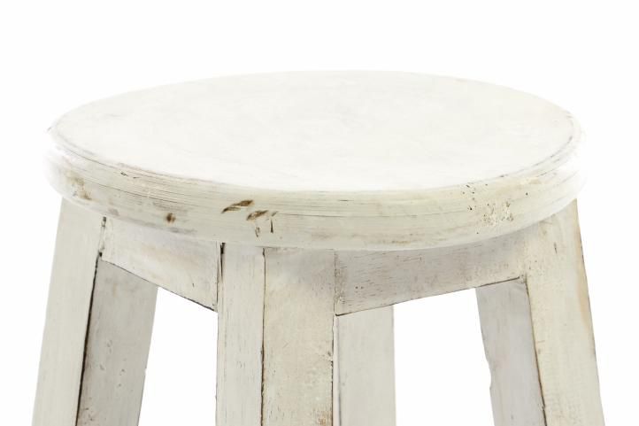 Dřevěná retro stolička do interiéru / na zahradu, bílá, 50 cm