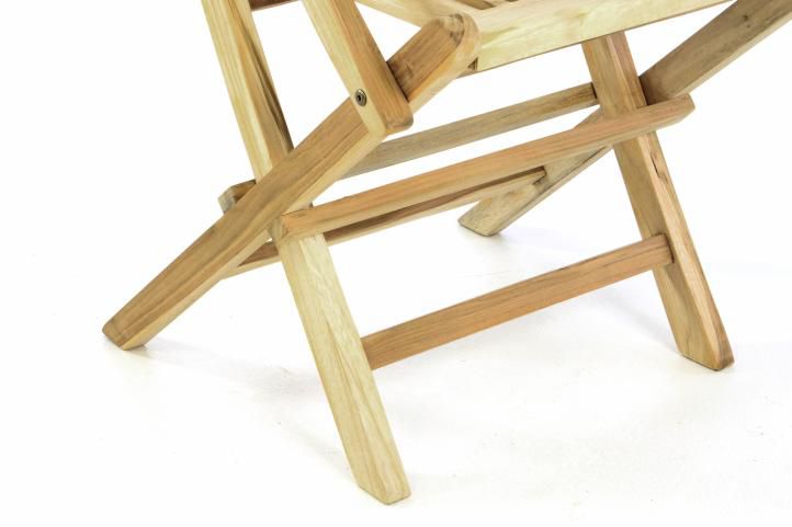 Skládací dřevěná balkonová židle, teak, opěrky rukou