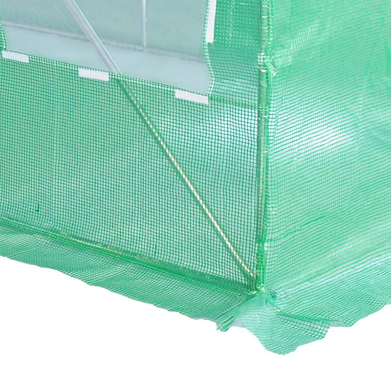Větší fóliovník s obloukovou kovovou konstrukcí, zelený, 4,5x3 m