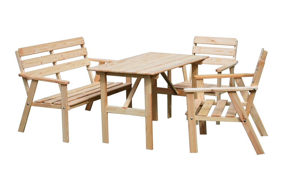 Levná sestava zahradního dřevěného nábytku 4 ks
