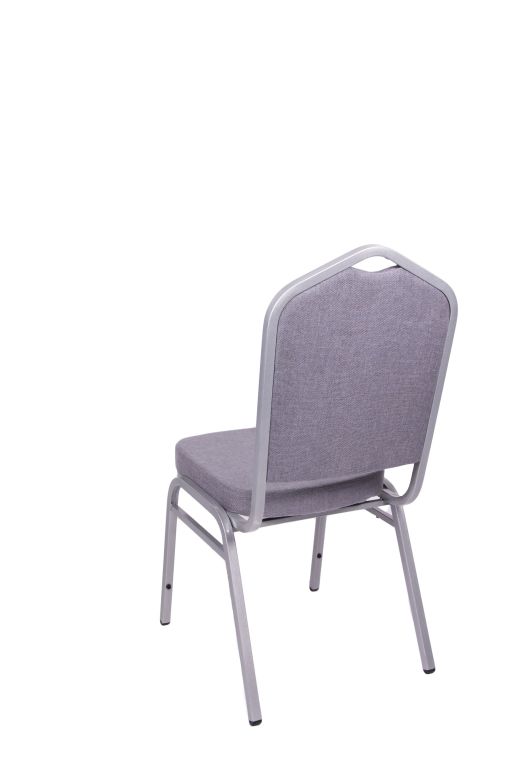 Konfereční / kongresová židle s kovovým rámem, polstrovaná, šedá