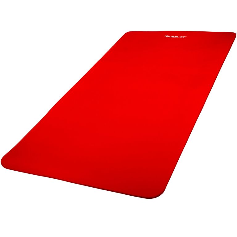 Cvičební podložka na jógu / gymnastiku, extra silná, červená, 183x60x1cm