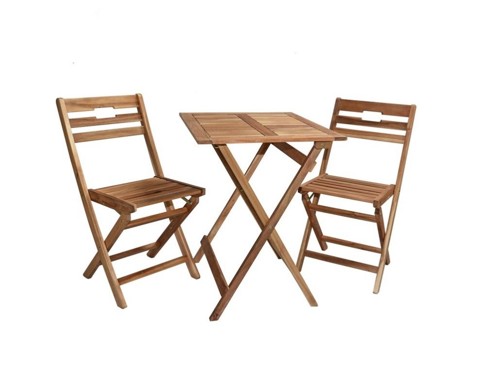 Menší dřevěný skládací venkovní stolek, dřevo akácie, 65x55 cm