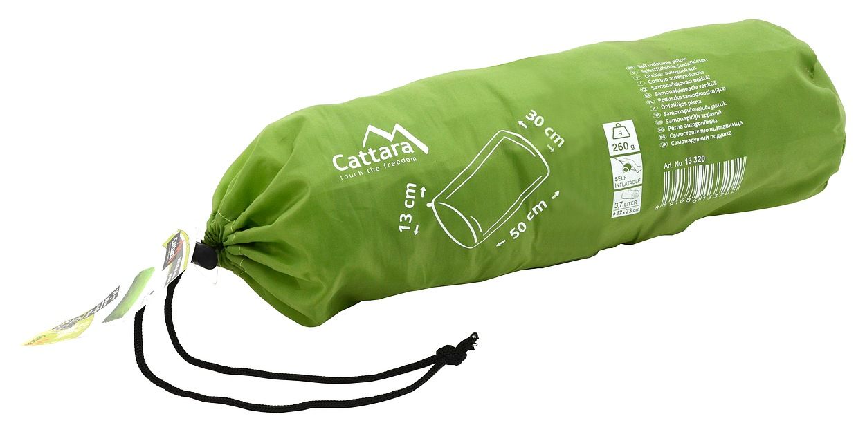 Samonafukovací polštář na kempování / turistiku, 50x30x13 cm, zelený