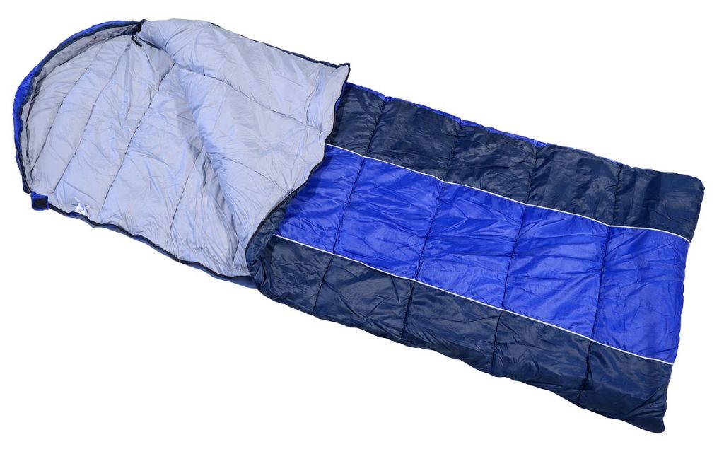 Lehký dekový spací pytel modrý, 0°C