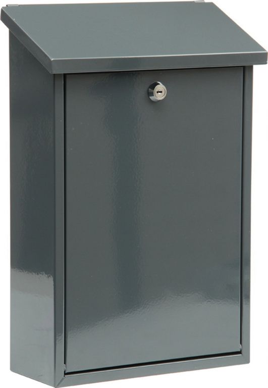 Nástěnná poštovní schránka s horním vhozem venkovní / vnitřní, ocel, šedá, 25x40 cm