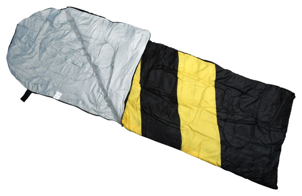 Lehký dekový spací pytel šedá / žlutá, 10°C
