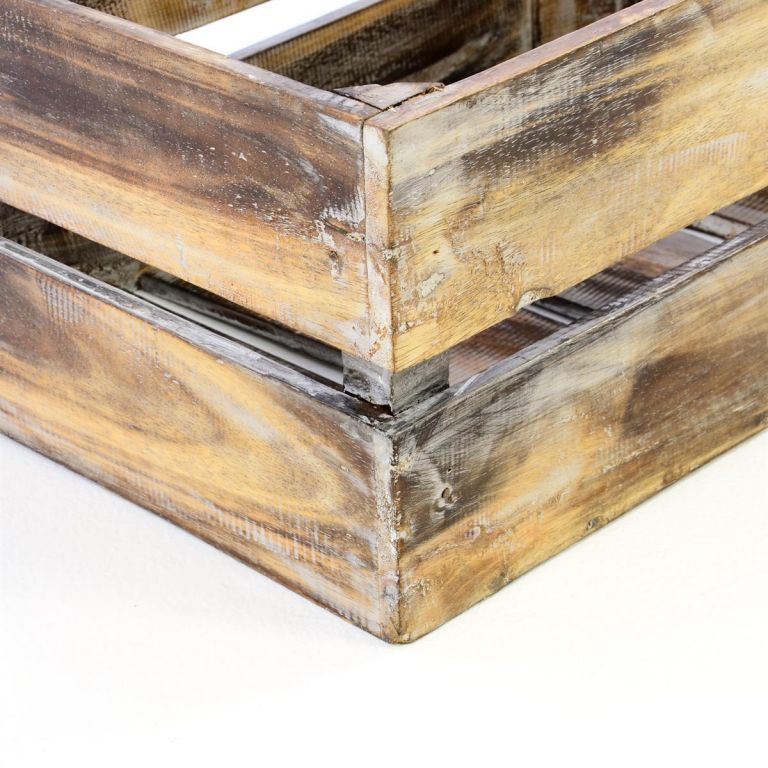 Okrasná dřevěná bedýnka- opálený vzhled, 36x17x15 cm