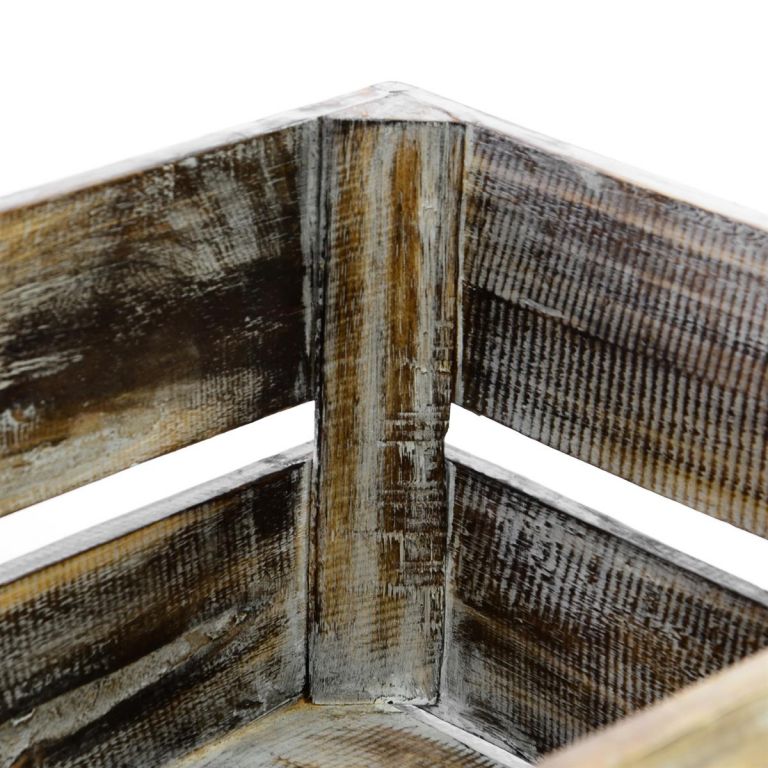 Dekorativní bedýnka dřevěná- opálený vzhled, 42x23x17 cm