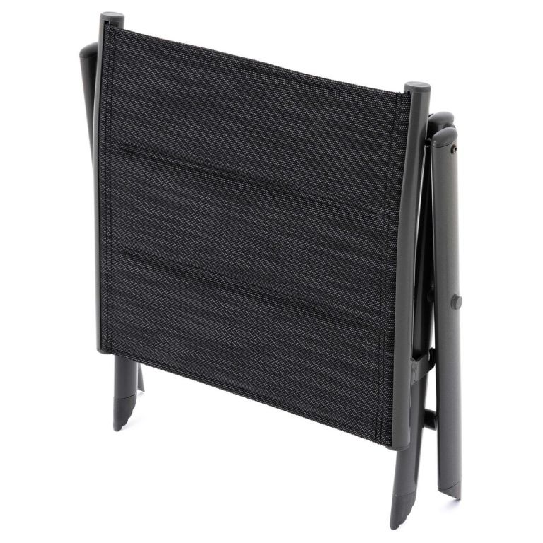 Malá skládací stolička venkovní / vnitřní, hliník + umělá textilie, tmavě šedá