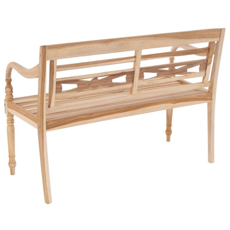 Ozdobná lavička s vyřezávanými prvky dřevěná- masiv, venkovní + vnitřní, 119 cm