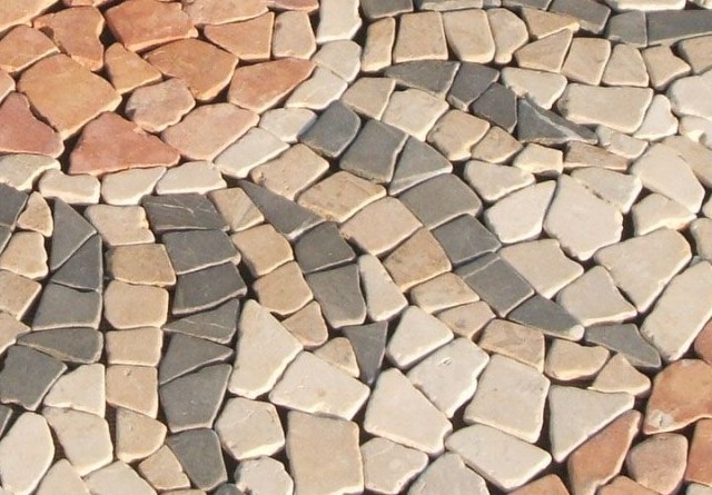 Obklad - mozaika na síťce, motiv slunce, 120x120 cm