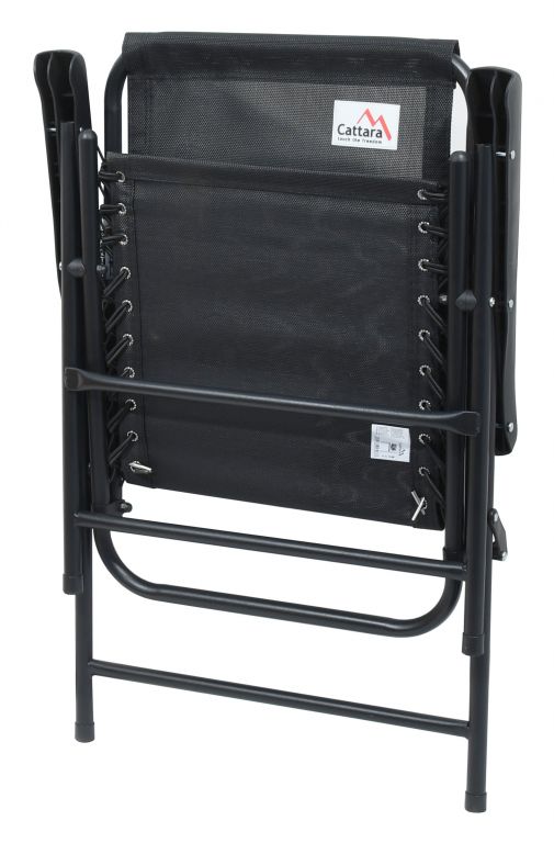 Skládací zahradní židle s prodyšnou textilií, do 110 kg, černá