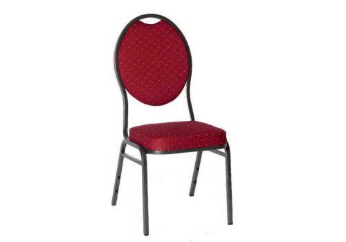 Kongresová židle s vysokou nosností 140 kg, kovový rám + polstrování, červená