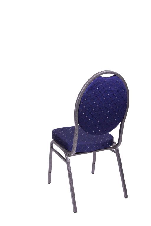 Kongresová židle s vysokou nosností 140 kg, kovový rám + polstrování, modrá