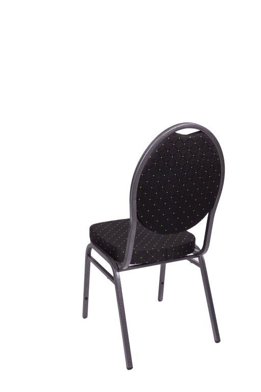 Kongresová židle s vysokou nosností 140 kg, kovový rám + polstrování, černá