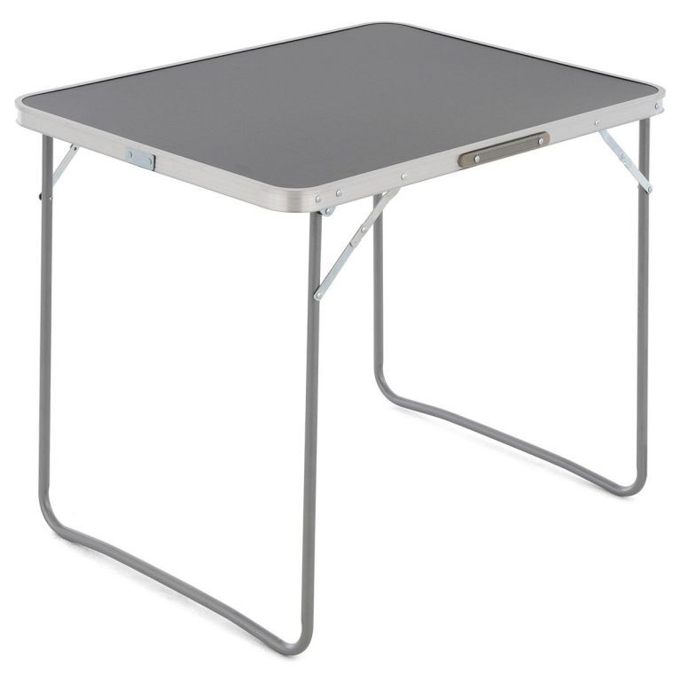 Kempingový stolek ve tvaru kufříku, skládací, antracit, 80x60cm