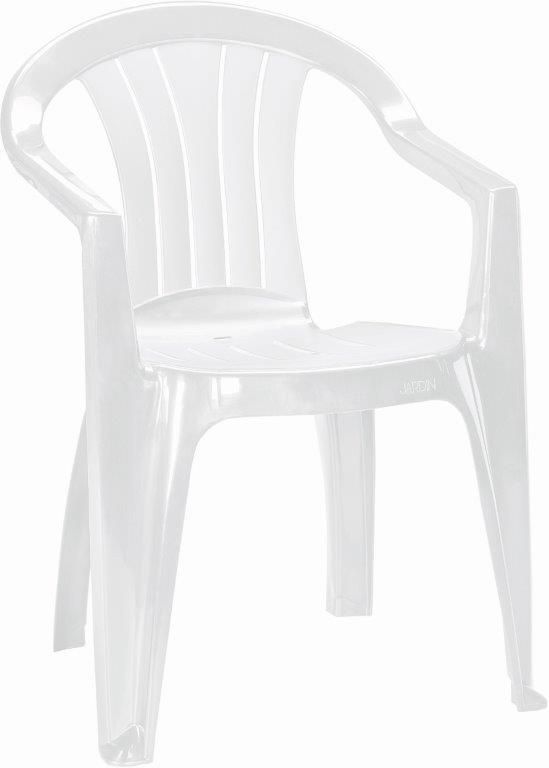 Klasická venkovní plastová židle na zahradu / terasu / balkon, bílá