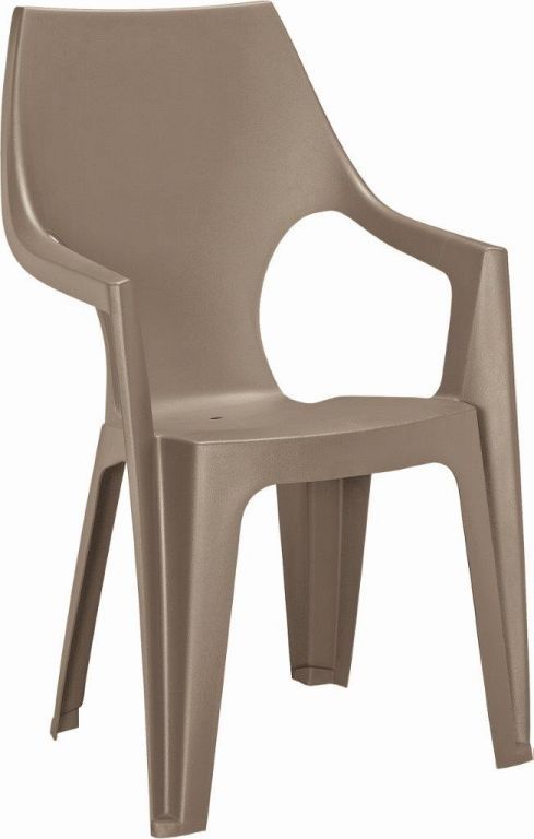 Plastová židle venkovní v moderním designu béžová (cappuccino), stohovatelná