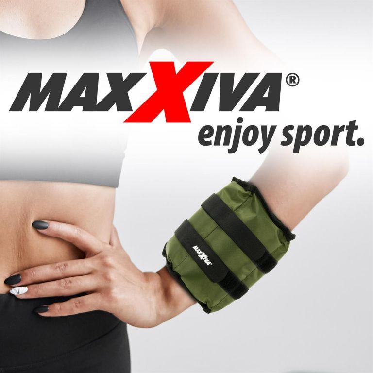 Cvičební a běžecké zátěžové manžety na ruce a nohy zelené, 2x2,5 kg