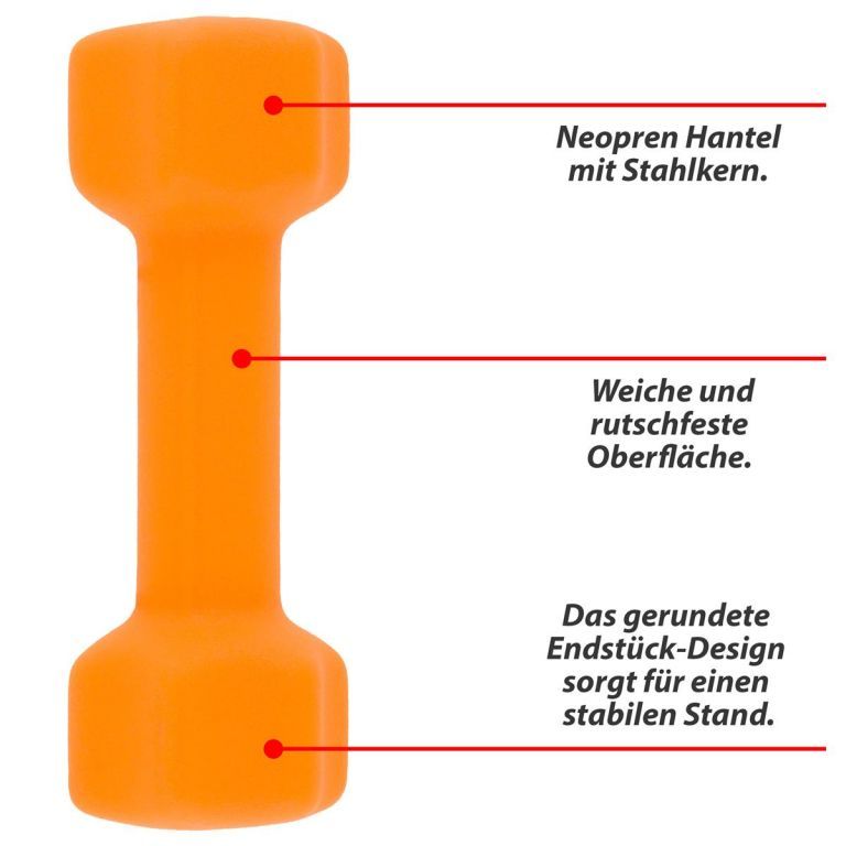 Dámské jednoruční činky kovové s neoprenovým potahem šestihranné, oranžové, 2x1,5 kg