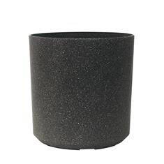 Kulatý květináč plast venkovní + vnitřní, tmavě šedý pískový povrch, mrazuvzdorný, 28x28x28 cm