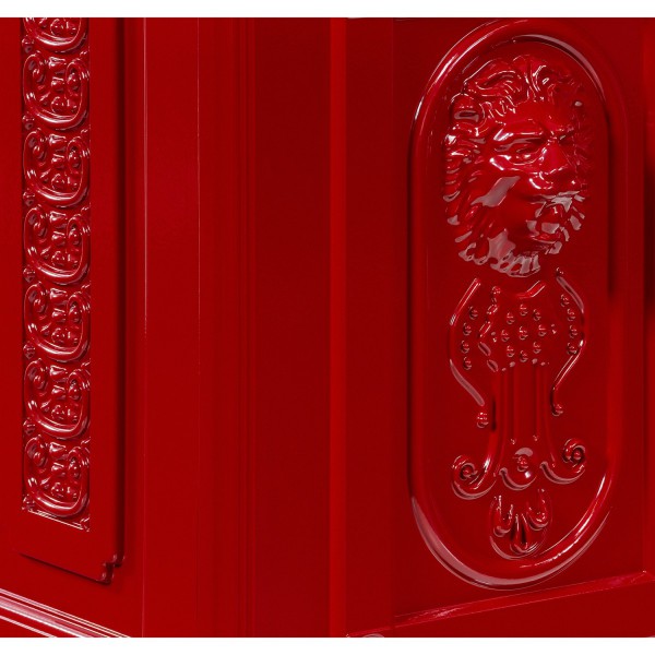 Starožitná poštovní schránka se 2 přihrádkami, červená
