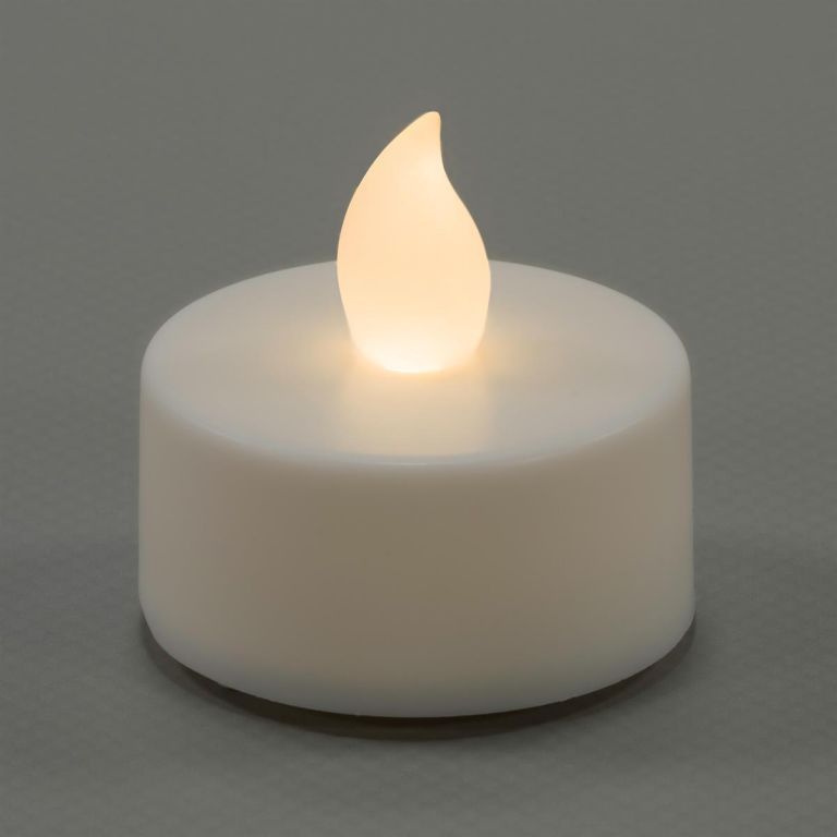 8x led čajová elektrická svíčka na baterie bílá, průměr 3,8 cm