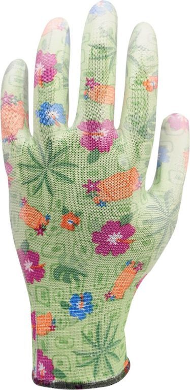 Dámské zahradní rukavice zelené s květinami vel. 9
