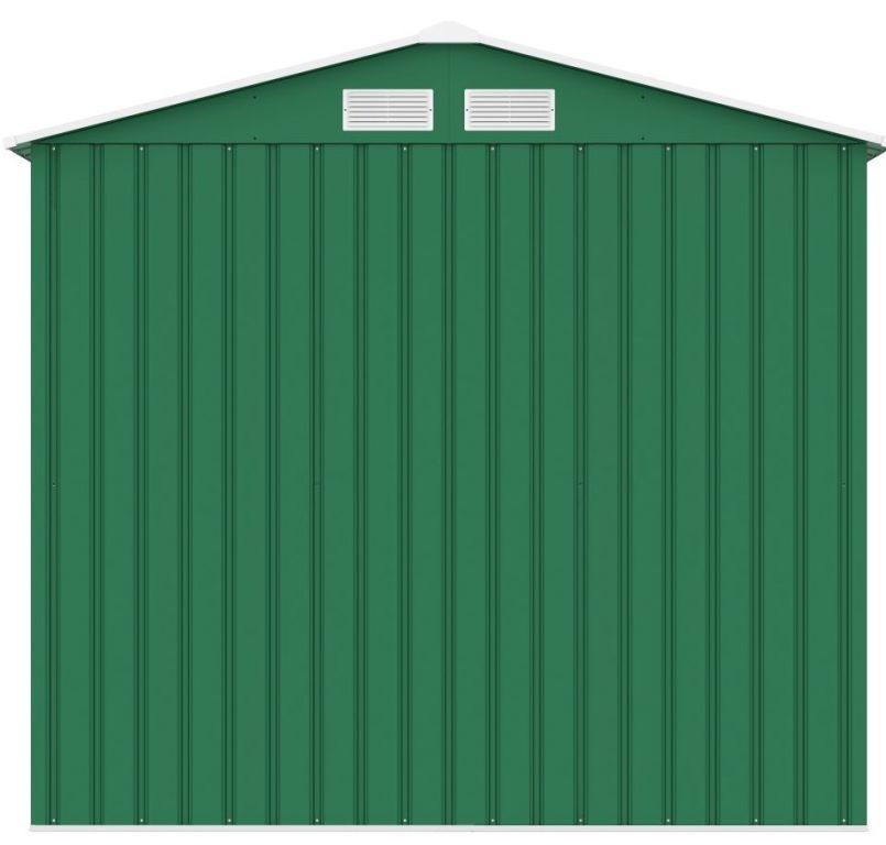 Plechový zahradní domek zelený stavebnice, posuvné dveře, 213x191x195 cm