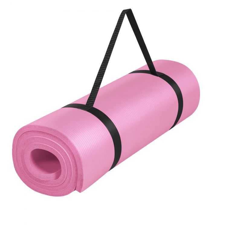 Růžová podložka na cvičení / jógu, neklouzavá, pěnová, 190x60 cm