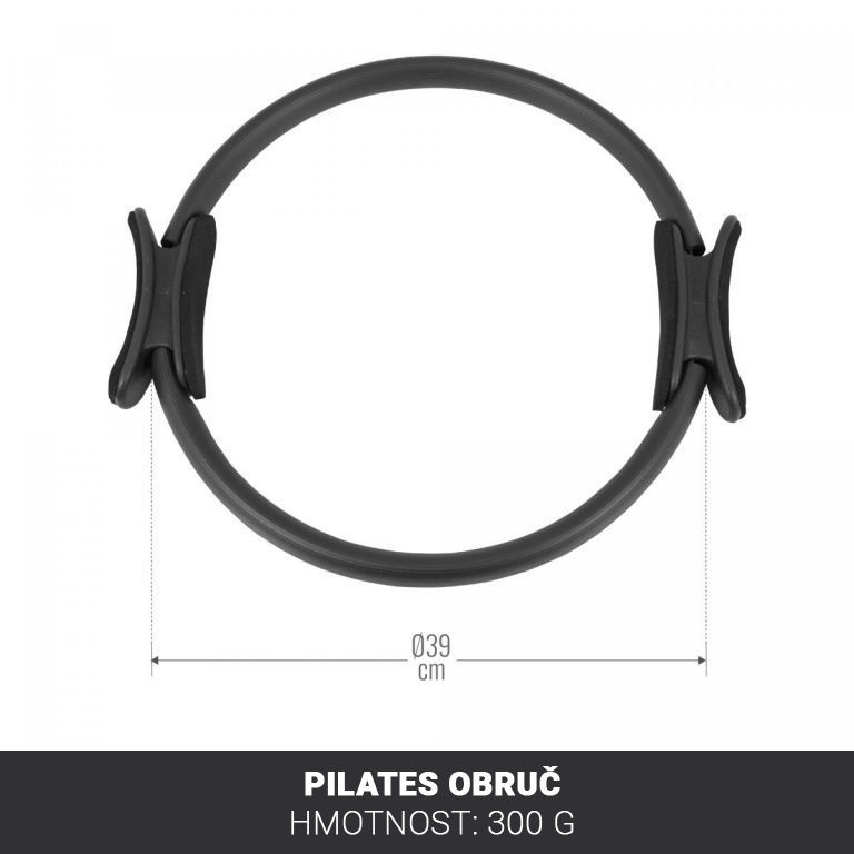 Kruh s madly na cvičení a posilování, černý, průměr 39 cm