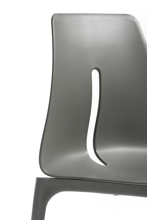 Moderní šedé křeslo ke stolu vysoká nosnost 150 kg, bez područek