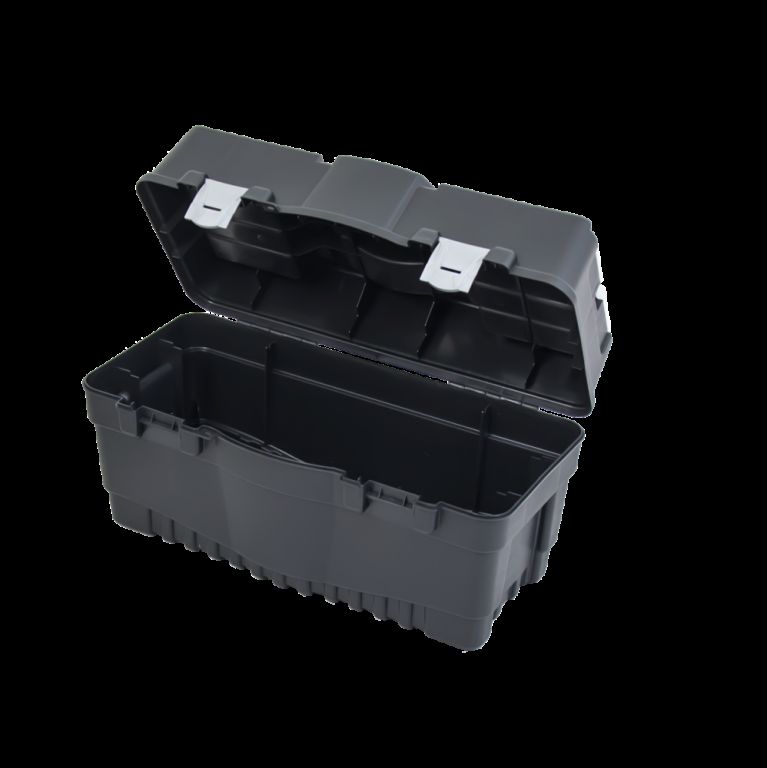 Přenosný kufr na nářadí s organizérem ve víku černý 60x33x29 cm