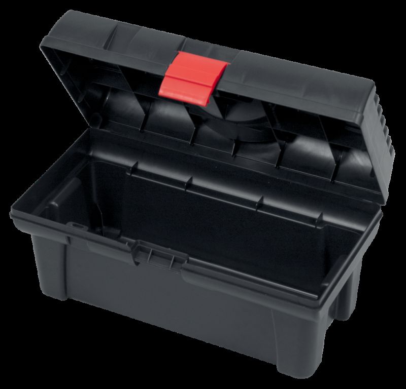 Levný malý kufr na nářadí přenosný černý 42x20x23 cm
