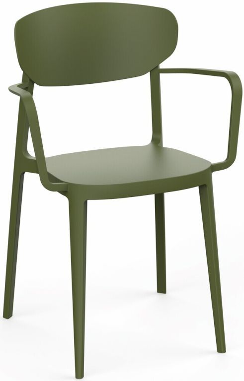 Platová jídelní židle s područkami 150 kg, restaurace / kavárny / bary, olivově zelená