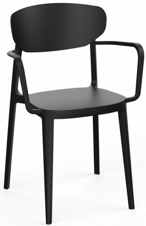 Platová jídelní židle s područkami 150 kg, restaurace / kavárny / bary, černá