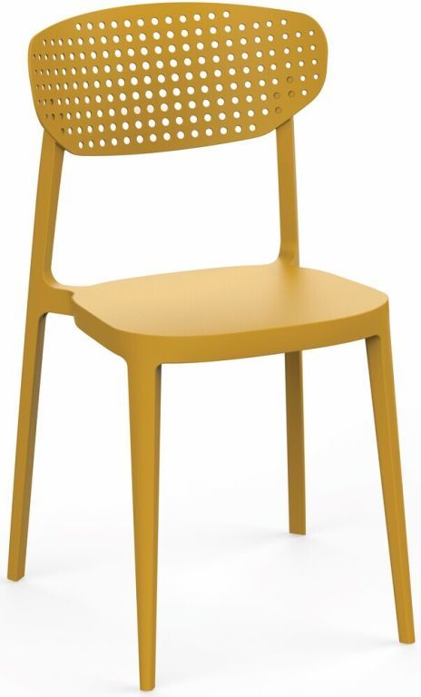 Plastová židle s vysokou nosností do 150 kg venkovní + vnitřní, žlutá