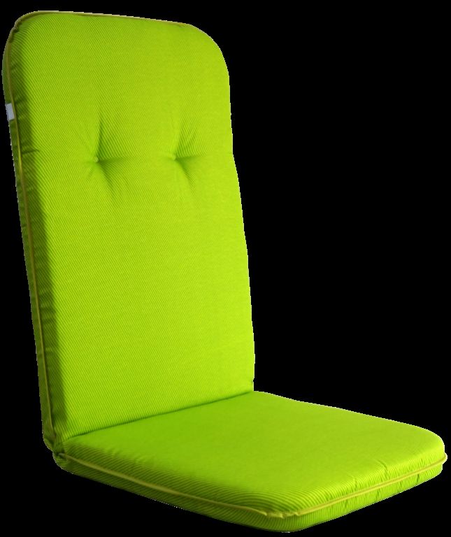 Podsedák na zahradní křeslo / židli s vysokým opěradlem, svítivě zelený, 116x50 cm